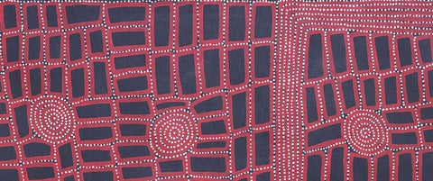 Walala Tjapaltjarri TWT905 Tingari Cycle 153cm x 61cm original Australian Aboriginal artwork at Tingari Arts detail view