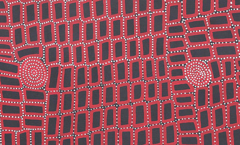 Walala Tjapaltjarri TWT1009-6 Tingari Cycle 153cm x 91cm original Australian Aboriginal artwork at Tingari Arts detail view