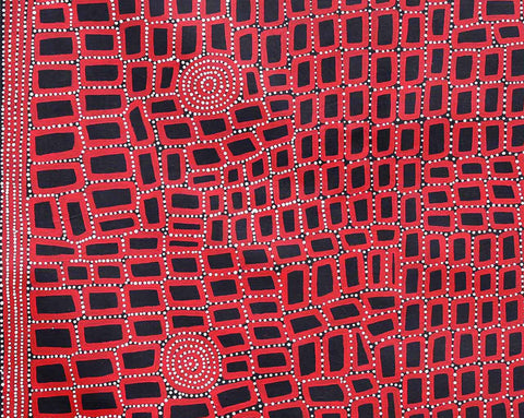 Walala Tjapaltjarri TWT1205-5 Tingari Cycle 153cm x 121cm original Australian Aboriginal artwork at Tingari Arts detail view