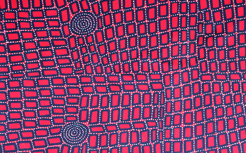 Walala Tjapaltjarri TWT1206-5 183cmx121cm original Australian Aboriginal artwork at Tingari Arts detail view