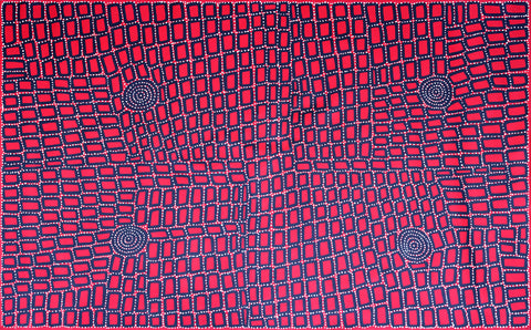 Walala Tjapaltjarri TWT1206-5 183cmx121cm original Australian Aboriginal artwork at Tingari Arts horizontal view 001