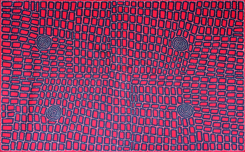 Walala Tjapaltjarri TWT1206-5 183cmx121cm original Australian Aboriginal artwork at Tingari Arts horizontal view 002