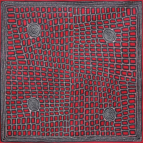 Walala Tjapaltjarri TWT1507-6 Tingari Cycle 121cm x 121cm original Australian Aboriginal artwork at Tingari Arts view 001