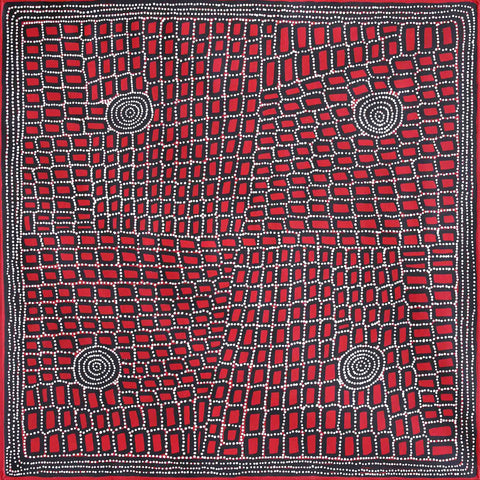 Walala Tjapaltjarri TWT1507-6 Tingari Cycle 121cm x 121cm original Australian Aboriginal artwork at Tingari Arts view 002