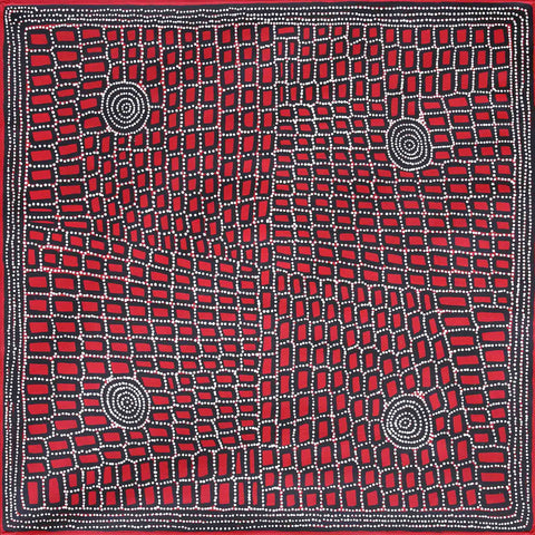 Walala Tjapaltjarri TWT1507-6 Tingari Cycle 121cm x 121cm original Australian Aboriginal artwork at Tingari Arts view 003
