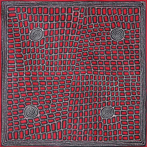 Walala Tjapaltjarri TWT1507-6 Tingari Cycle 121cm x 121cm original Australian Aboriginal artwork at Tingari Arts view 004