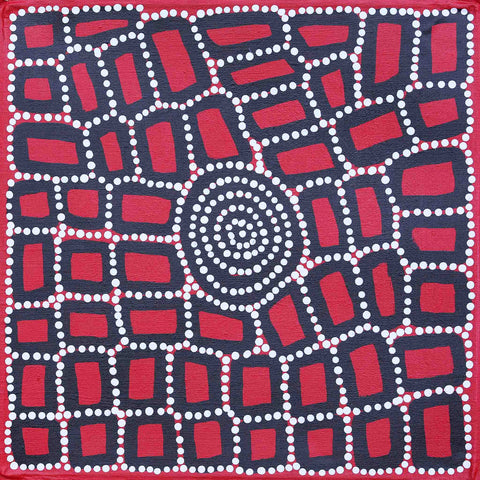 Walala Tjapaltjarri TWT1608-8 Tingari Cycle 36cm x 36cm original Australian Aboriginal artwork at Tingari Arts 001