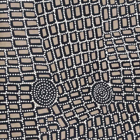 Walala Tjapaltjarri TWT1702-10 Tingari Cycle 91cm x 91cm original Australian Aboriginal artwork at Tingari Arts detail view