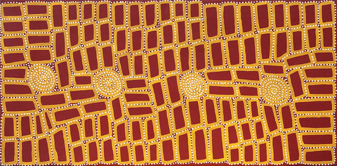 Walala Tjapaltjarri TWT827 original Australian Aboriginal artwork at Tingari Arts horizontal view