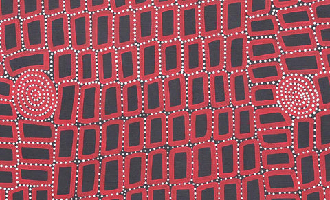 Walala Tjapaltjarri TWT1009-6 Tingari Cycle 153cm x 91cm original Australian Aboriginal artwork at Tingari Arts detail view