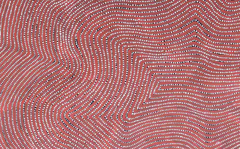 Warlimpirrnga Tjapaltjarri Lake Mackay TWAT804 Lake Mackay, Marua (WA) 183cm x 122cm original Australian Aboriginal artwork at Tingari detail view